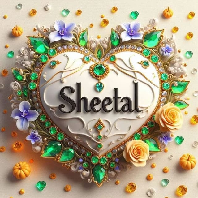 Gemstone Heart Name Art