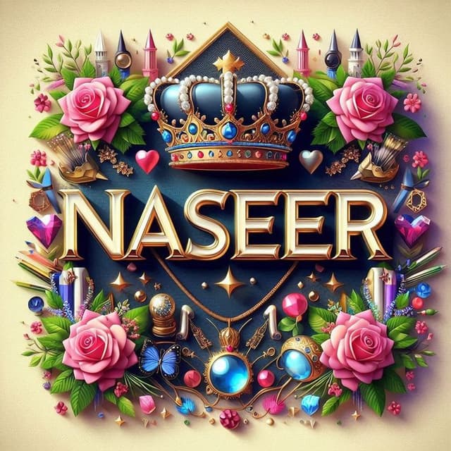 Royal Crown Floral Name Art